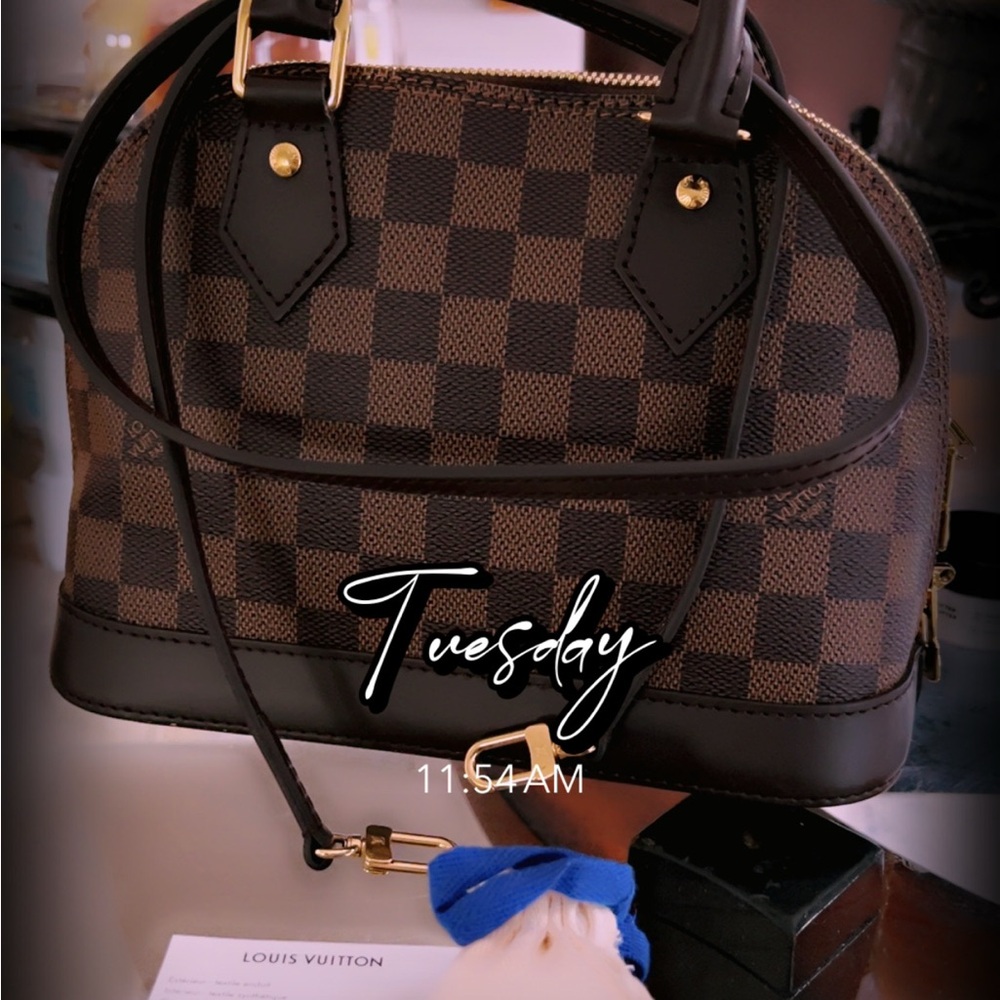 Louis Vuitton Black and Brown Checkered Crossbody Bag